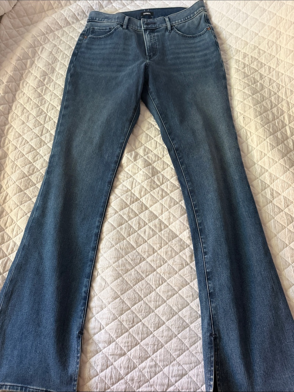 Express Women's Dark Blue Flare Jeans